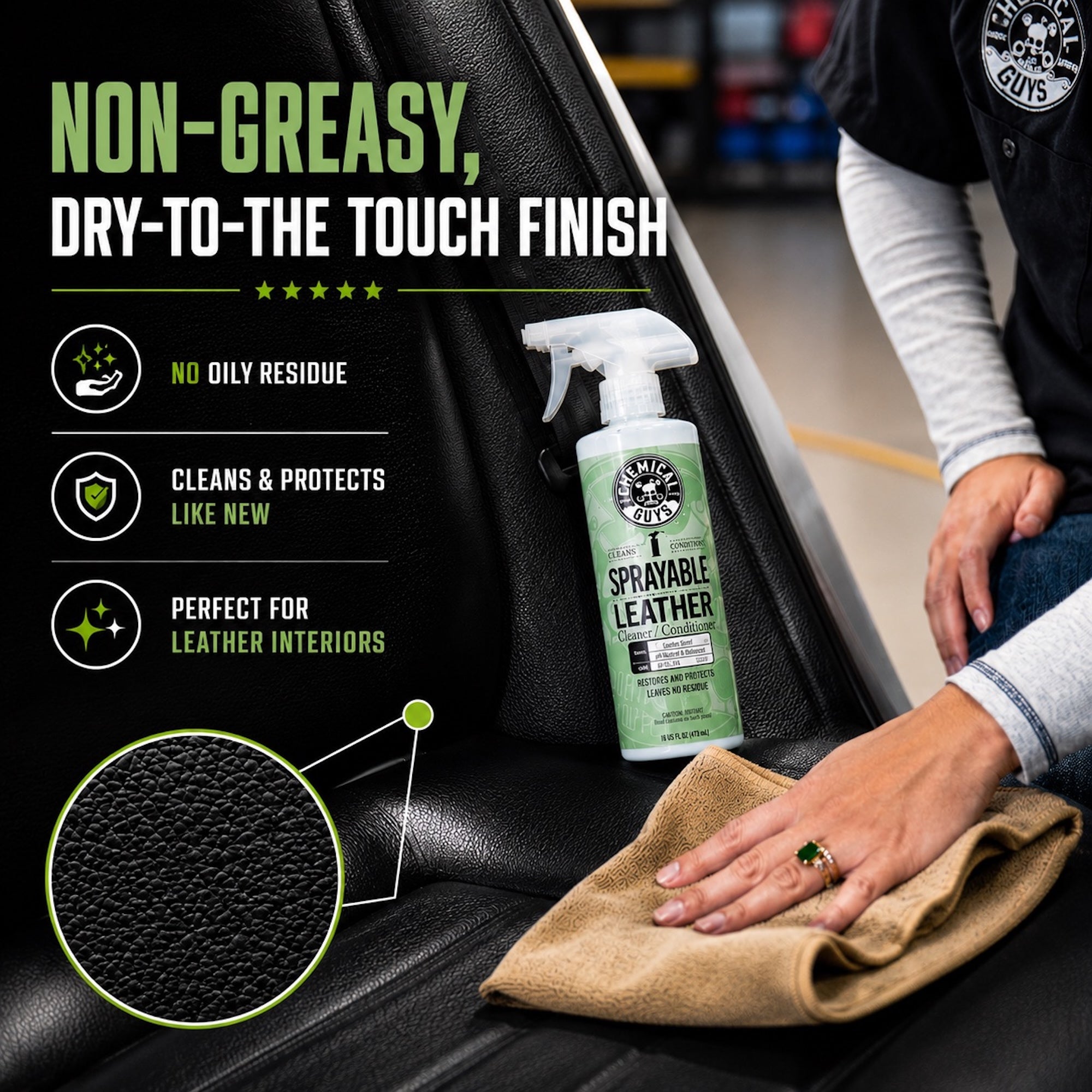 chemical-guys-leather-kit-soin-cuir-spray-microfibres image 2