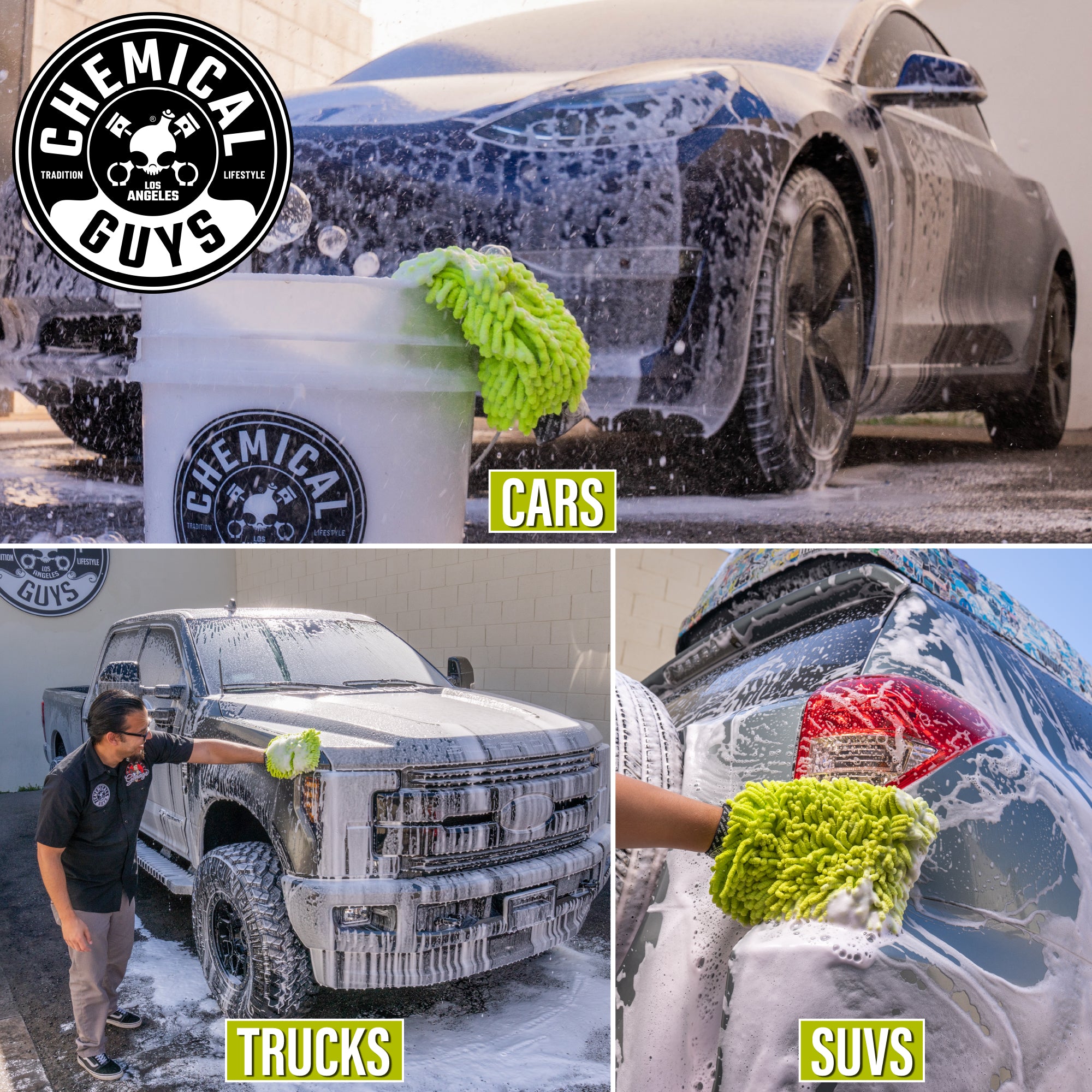 chemical-guys-chenille-wash-mitt-gant-lavage-vert image 7