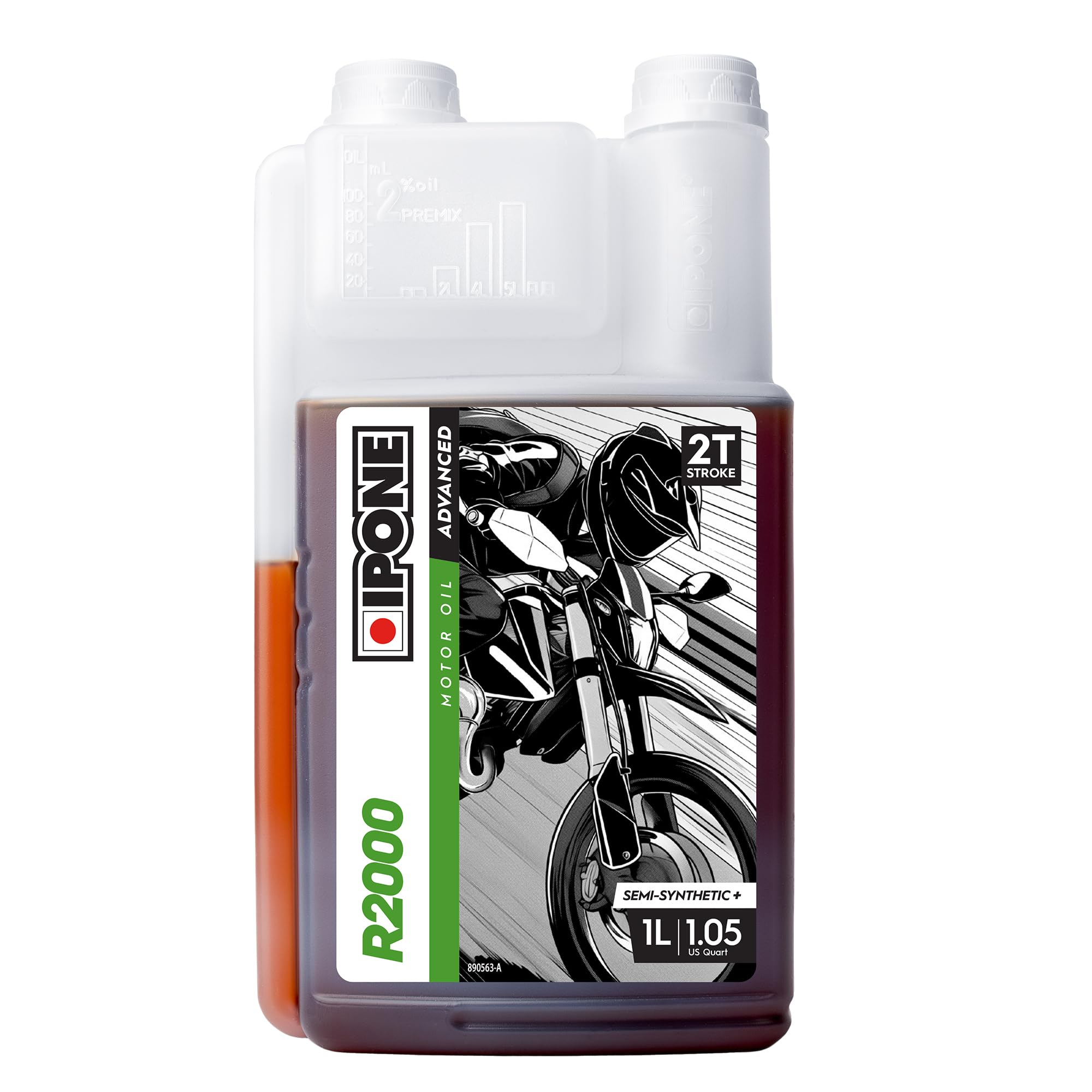 ipone-r2000-huile-moto-2t-1l-semi-synth-se-standard image 1