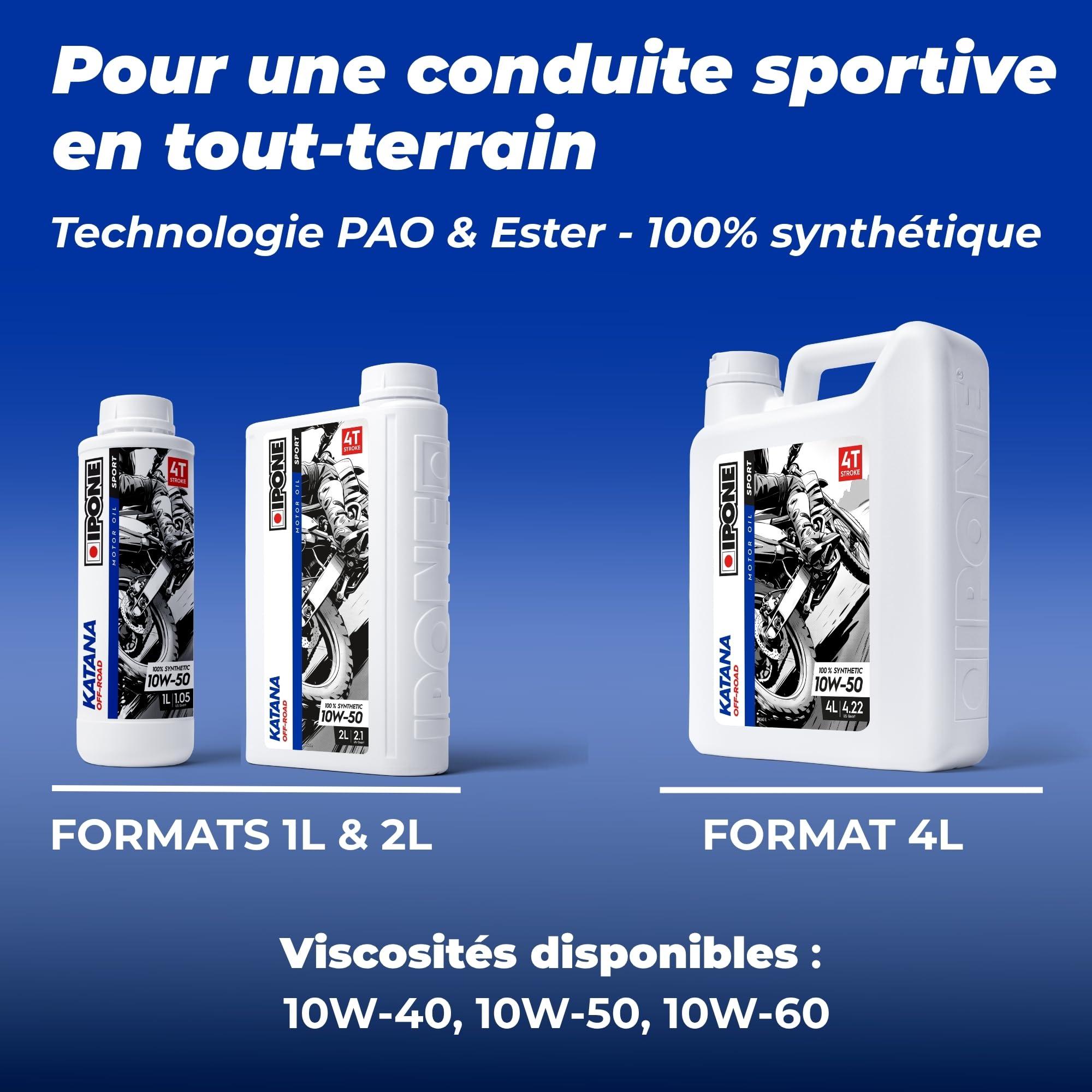 ipone-katana-off-road-huile-moto-4t-10w60-4l-100-synth-tique image 2