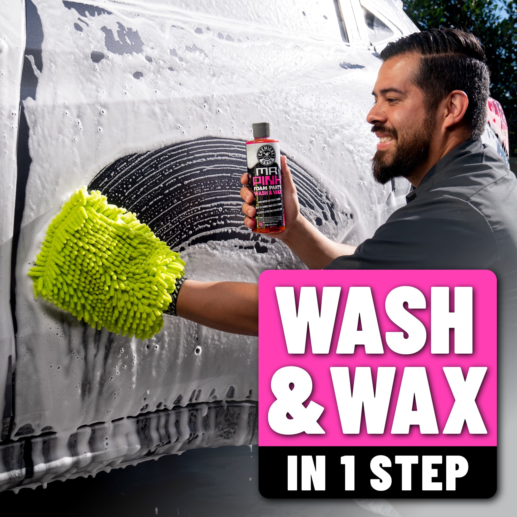 chemical-guys-mr-pink-foam-party-shampoing-auto-mousse-cire-16-oz image 2