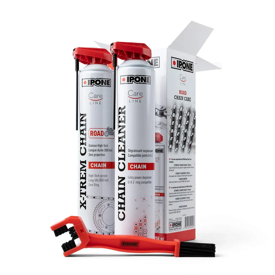ipone-road-chain-care-pack-cha-ne-2x750-ml-brosse-route image 1