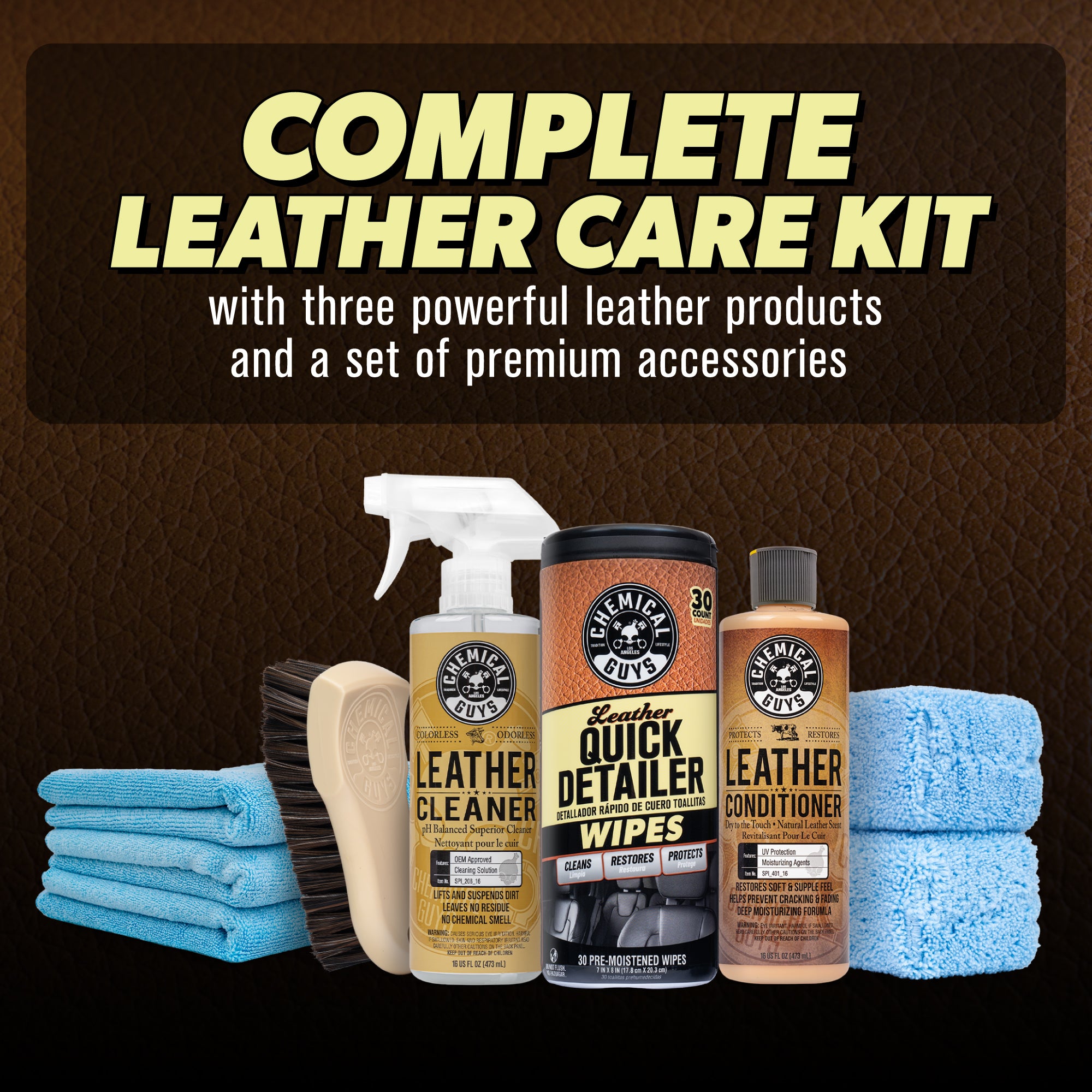 chemical-guys-kits-kit-cuir-voiture-nettoyant-soin-complet image 2