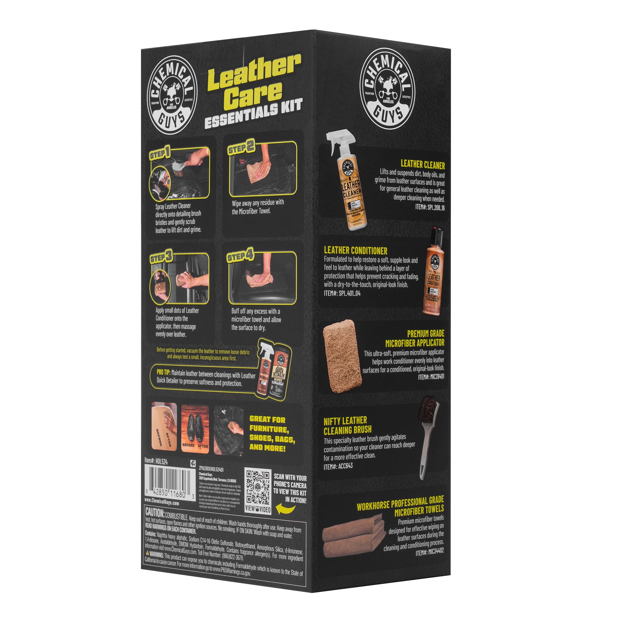 chemical-guys-leather-kit-soin-cuir-nettoyant-brosse image 8