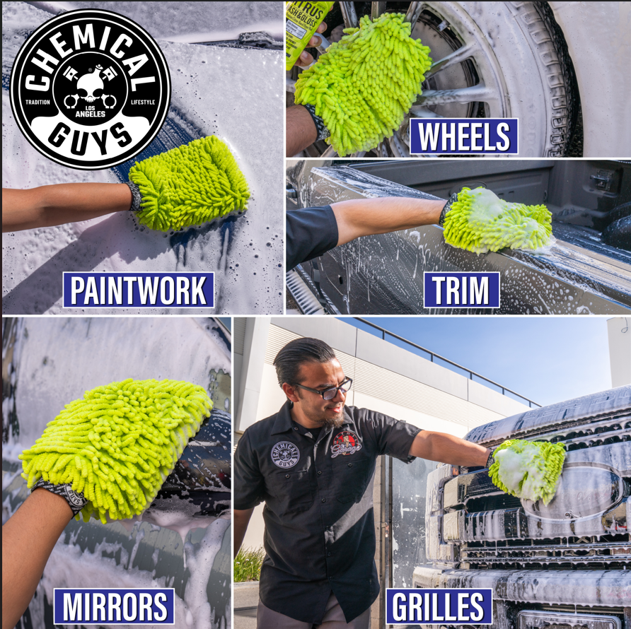 chemical-guys-chenille-wash-mitt-gant-lavage-vert image 6