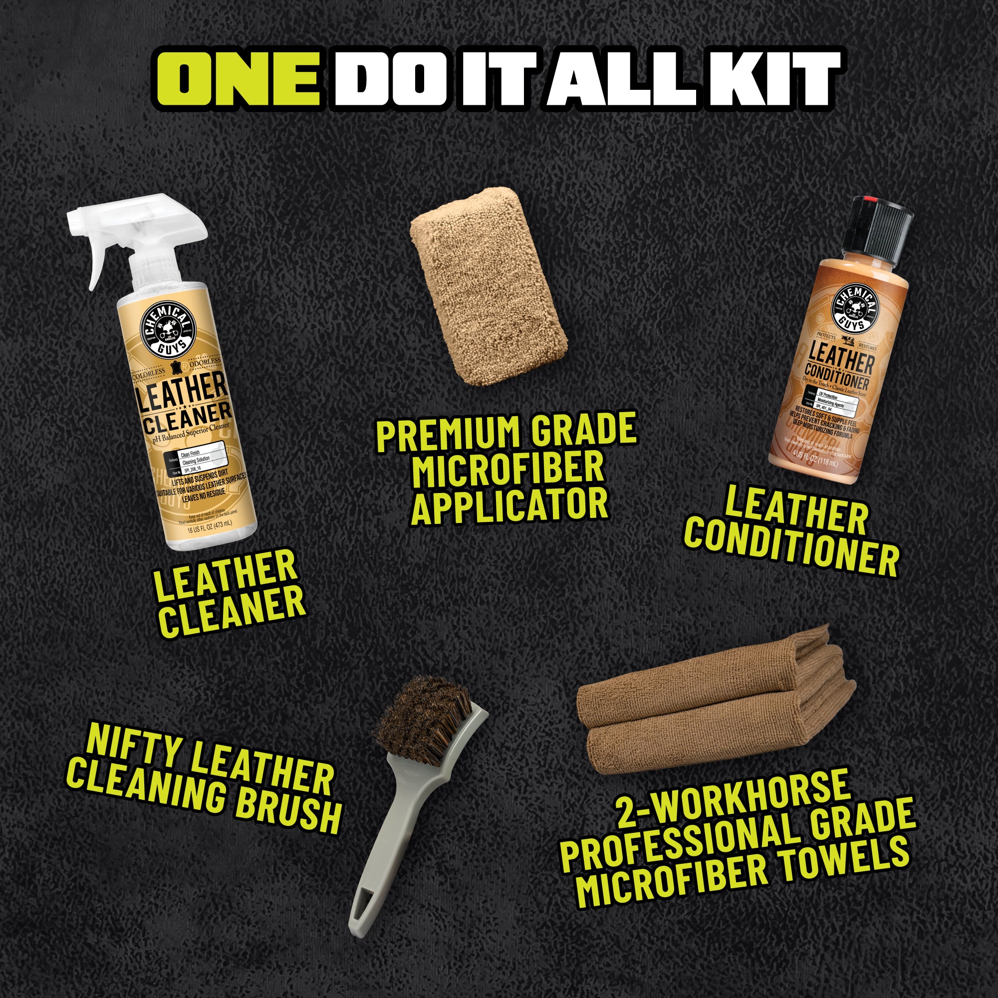 chemical-guys-leather-kit-soin-cuir-nettoyant-brosse image 5