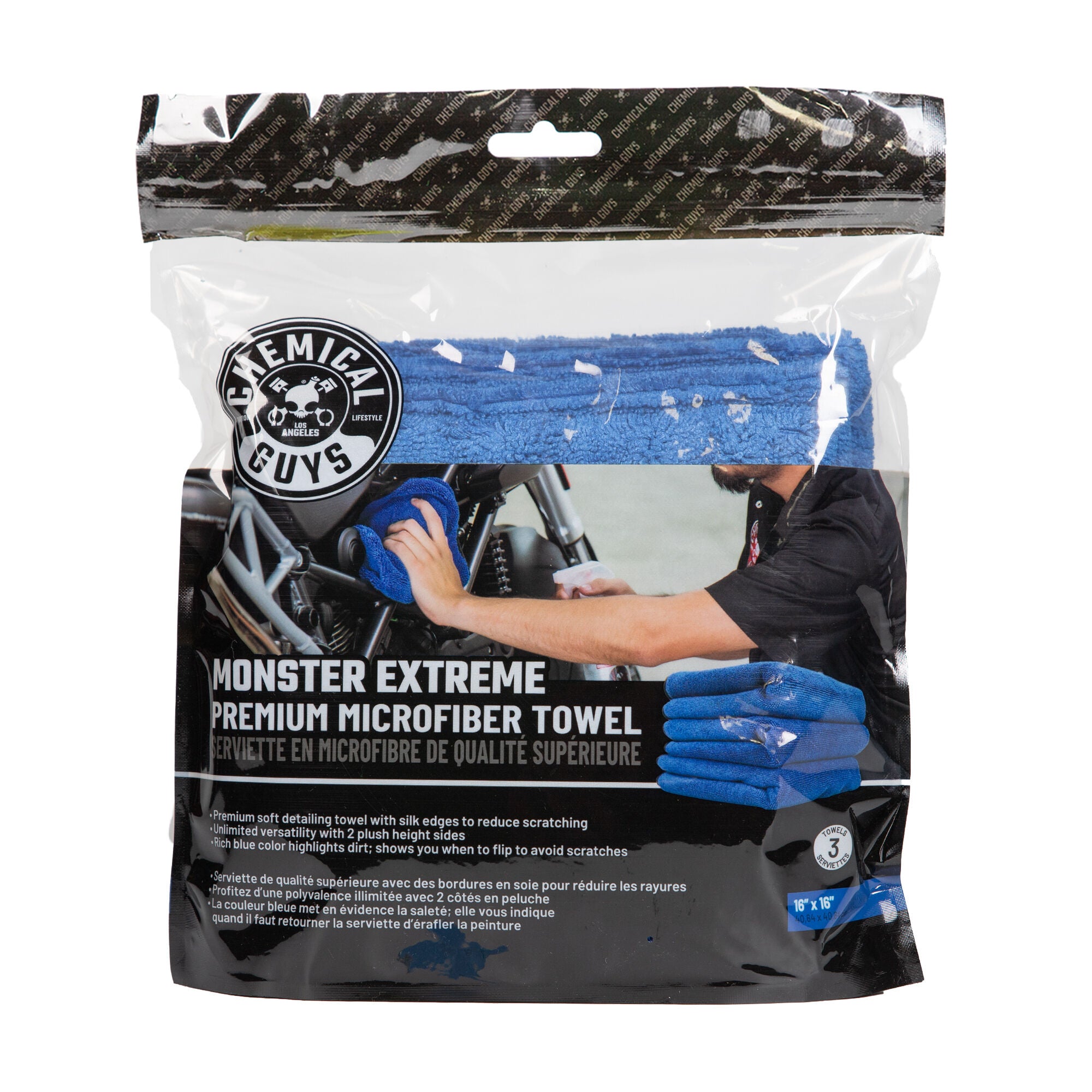 chemical-guys-monster-serviette-microfibre-auto-16x16-lot-3-paisse image 2