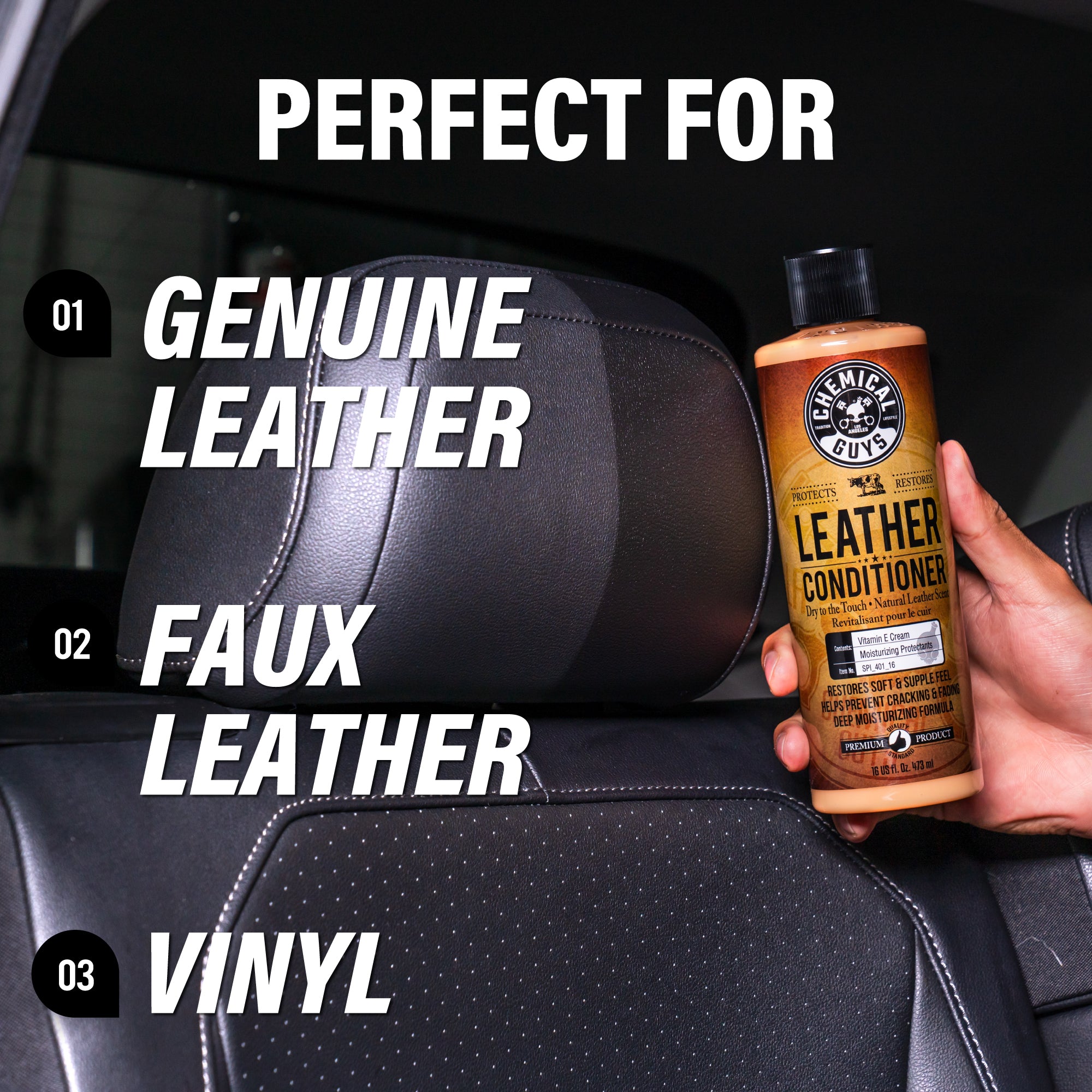 chemical-guys-leather-conditioner-soin-cuir-auto-16-oz image 6
