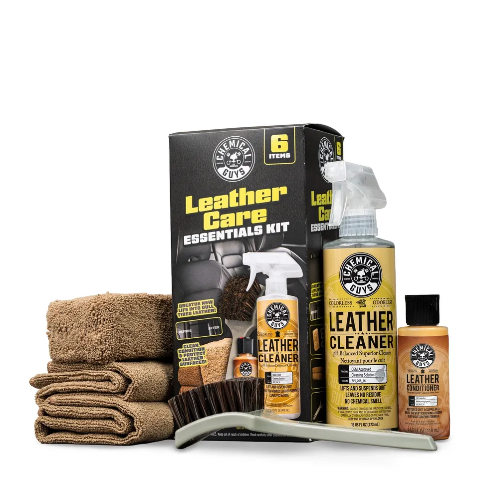 chemical-guys-leather-kit-soin-cuir-nettoyant-brosse image 1