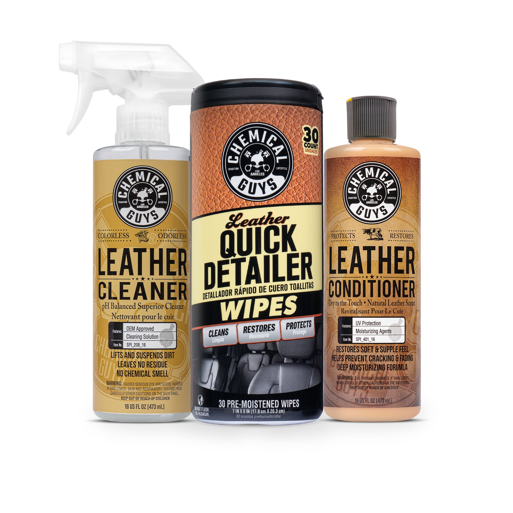 chemical-guys-kit-soin-cuir-auto-nettoyant-3-pi-ces image 1