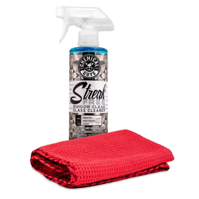 chemical-guys-no-streaks-kit-nettoyant-vitres-microfibre-gaufr-e image 1