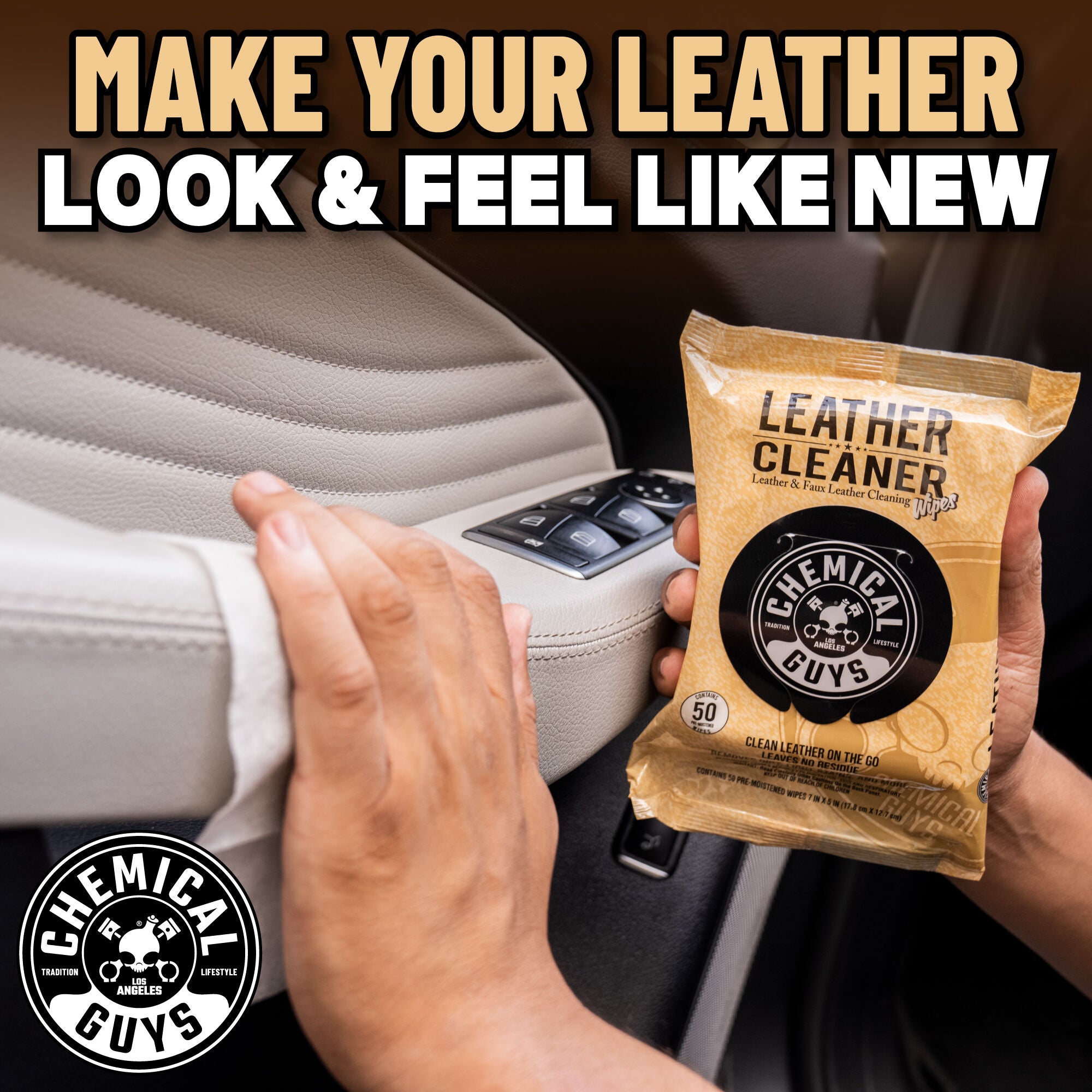 chemical-guys-leather-cleaner-lingettes-cuir-voiture-nettoyant image 6