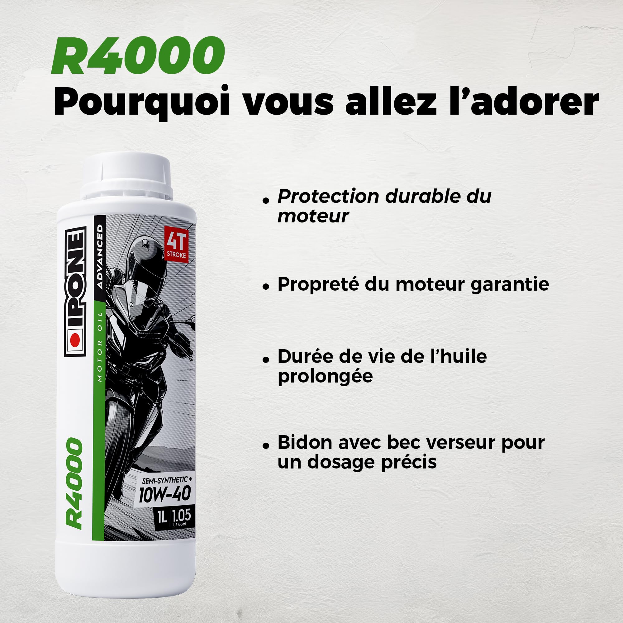 ipone-r4000-huile-moteur-moto-4t-10w40-4l-semi-synth-tique image 2