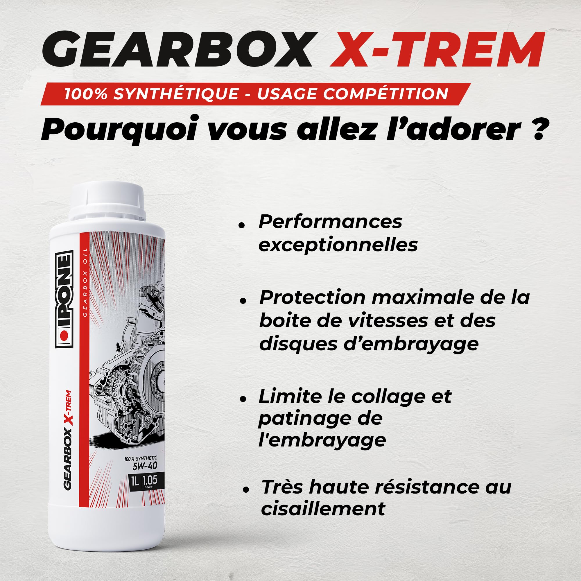 ipone-gearbox-x-trem-huile-bo-te-2t-5w40-1l image 2