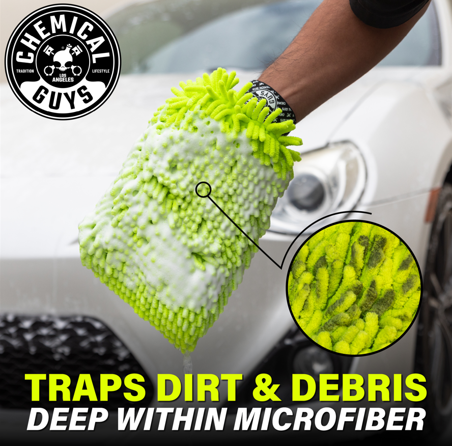 chemical-guys-chenille-wash-mitt-gant-lavage-vert image 4