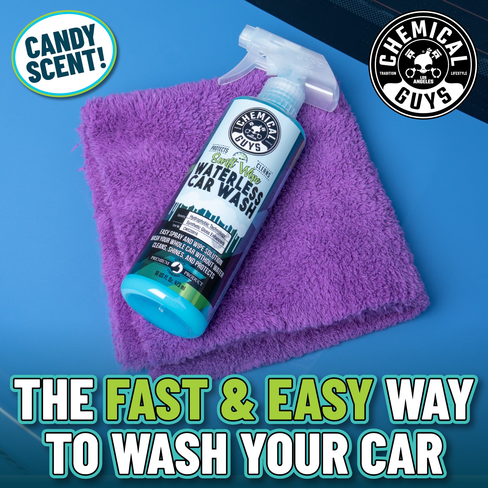 chemical-guys-swift-wipe-lavage-sans-eau-spray-16-oz-classic image 4