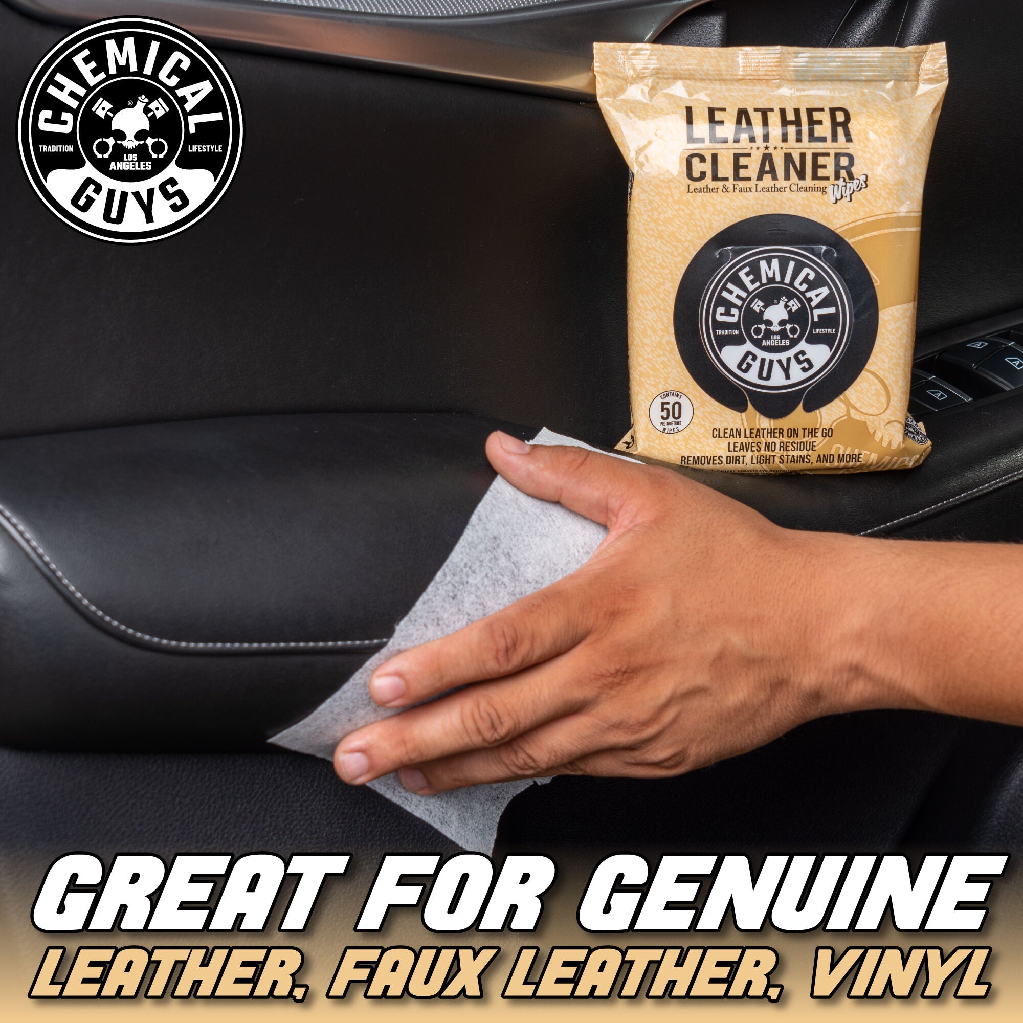 chemical-guys-leather-cleaner-lingettes-cuir-voiture-nettoyant image 4