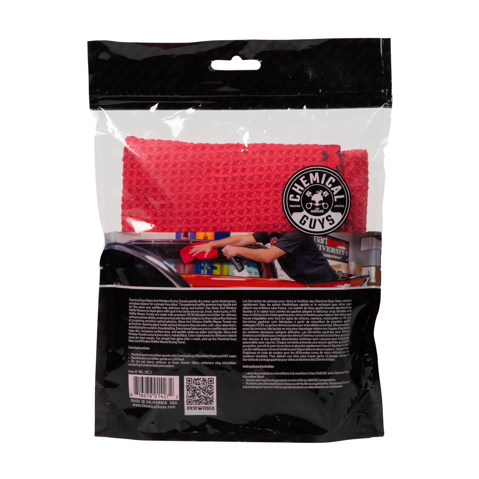 chemical-guys-chiffon-vitre-microfibre-gaufr-e-rouge image 6