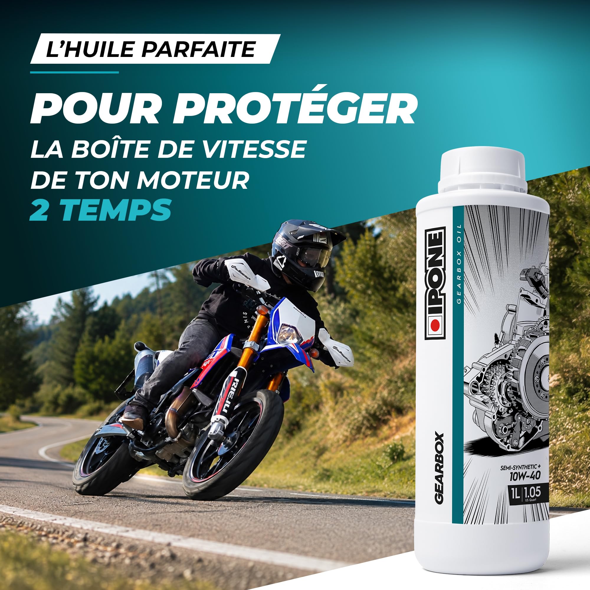 ipone-gearbox-huile-bo-te-vitesse-moto-2t-1l-semi-synth-tique image 2