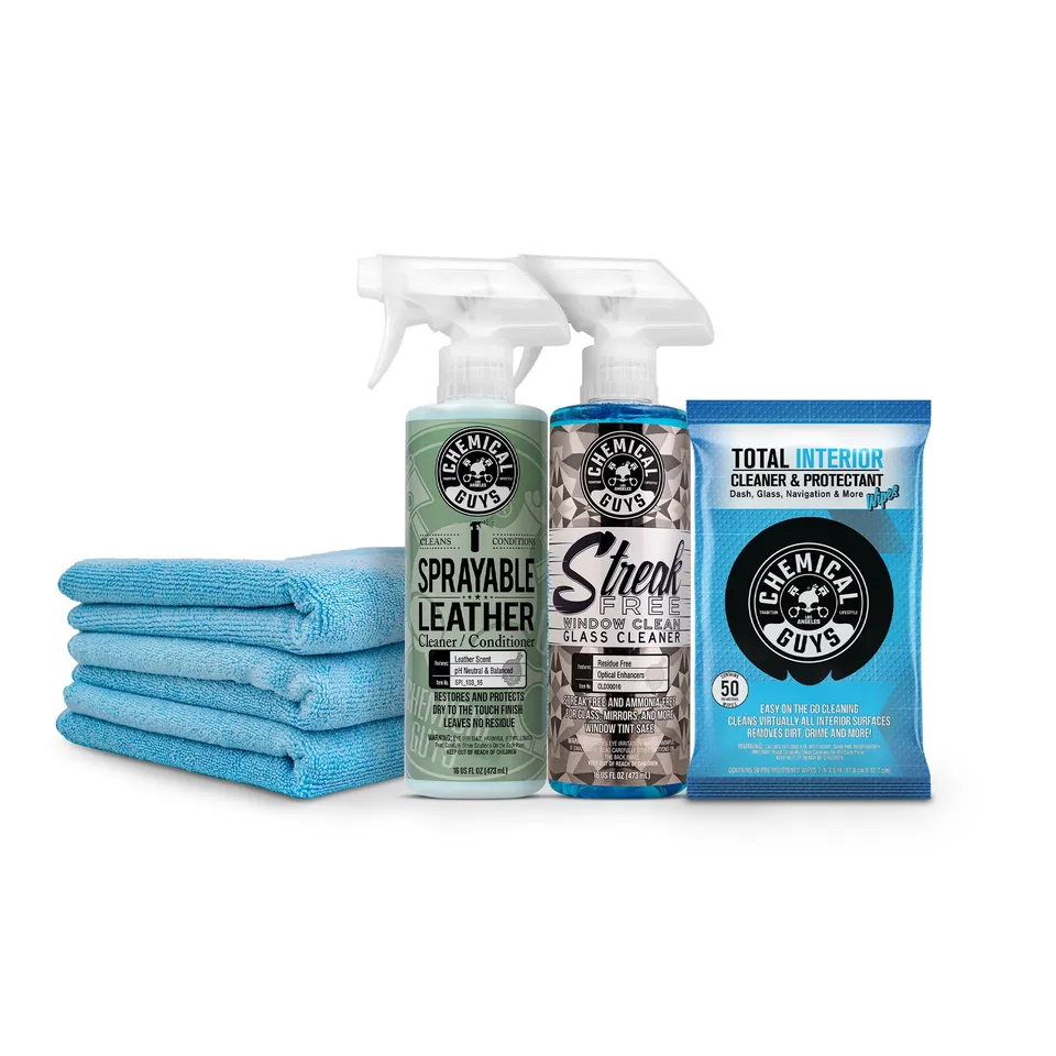 chemical-guys-easy-kit-soin-int-rieur-cuir-vitres-microfibre image 1
