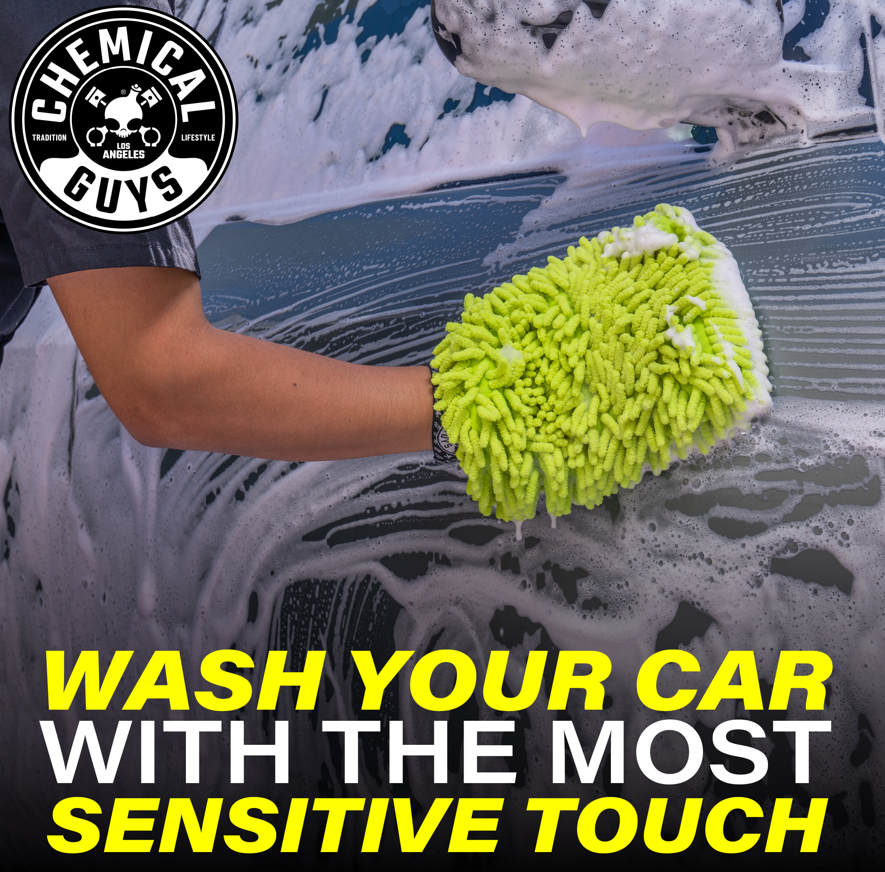 chemical-guys-chenille-wash-mitt-gant-lavage-vert image 8