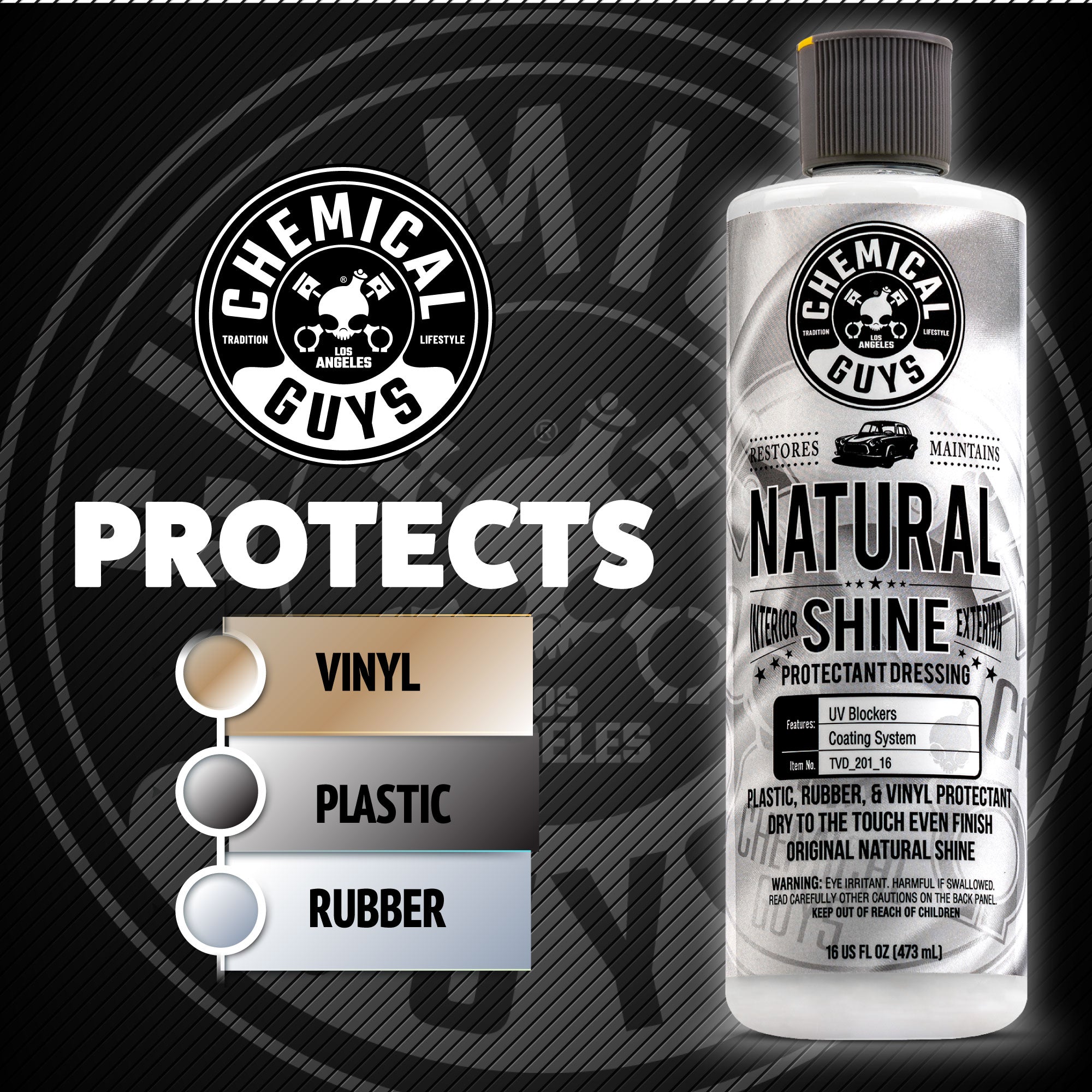 chemical-guys-natural-shine-dressing-plastique-mat-16-oz image 2