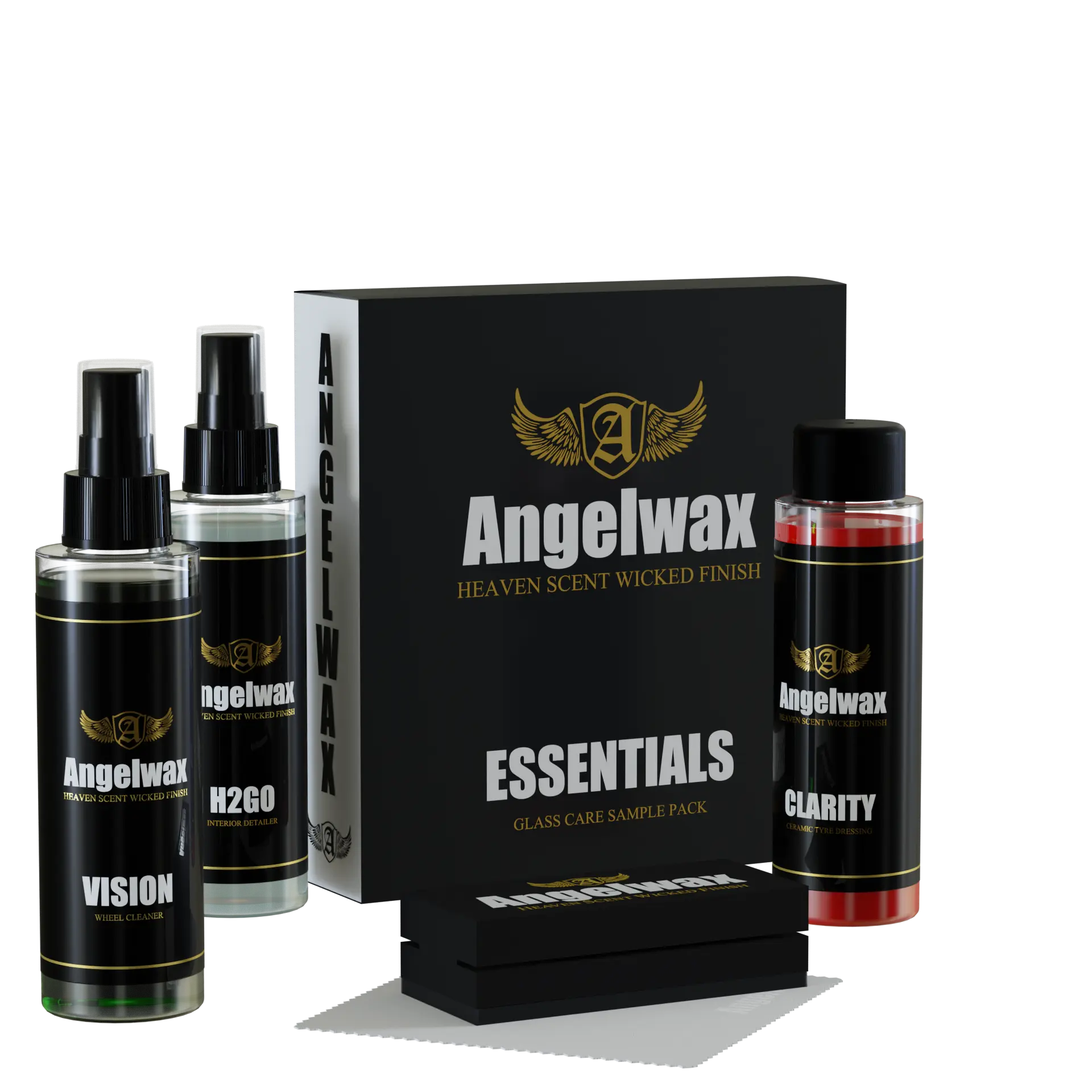angelwax-glass-care-kit-vitres-auto-vision-h2go-clarity-3x100ml image 1