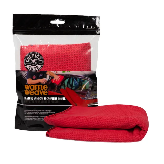 chemical-guys-chiffon-vitre-microfibre-gaufr-e-rouge image 1