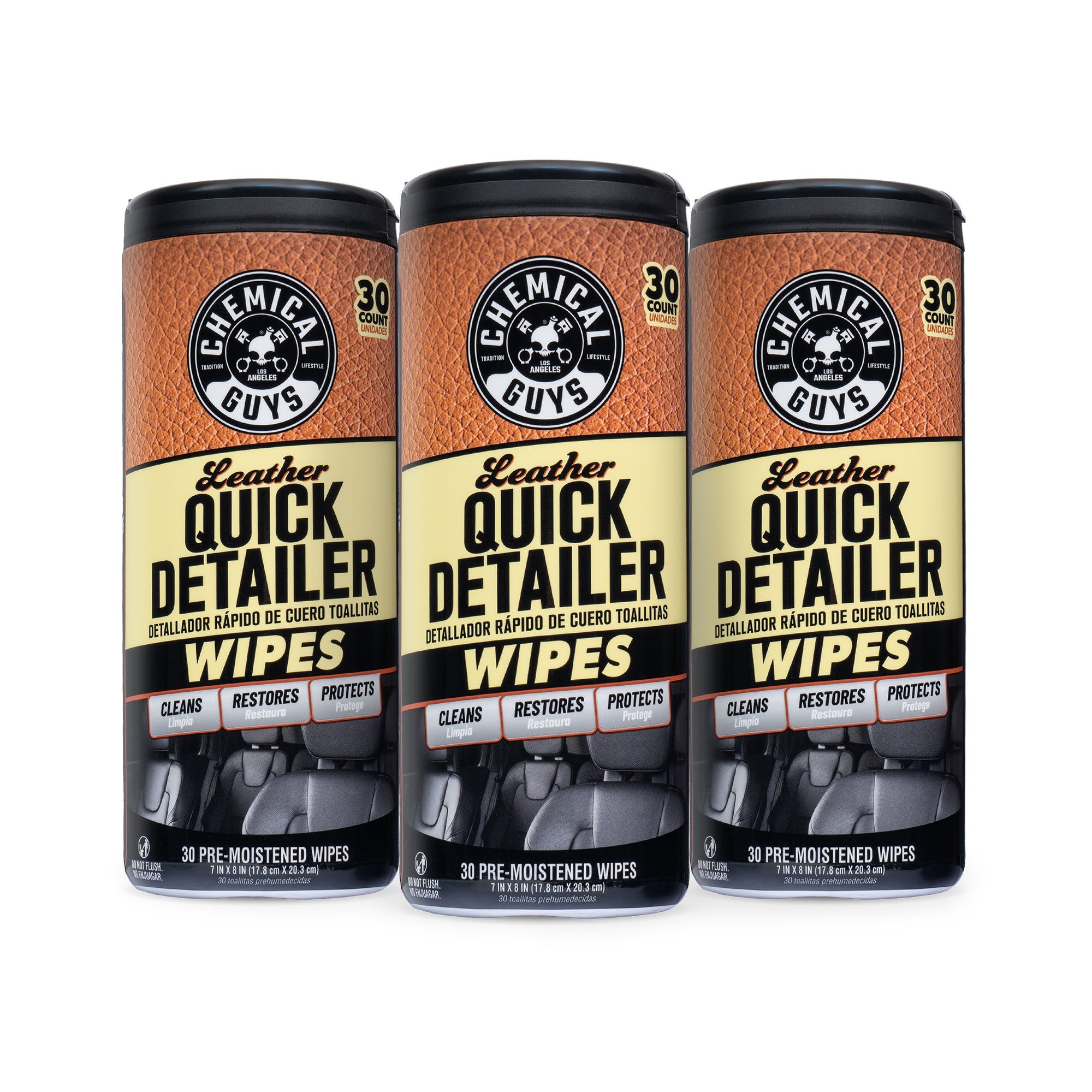 chemical-guys-leather-quick-detailer-lingettes-cuir-3-pack-protection image 1