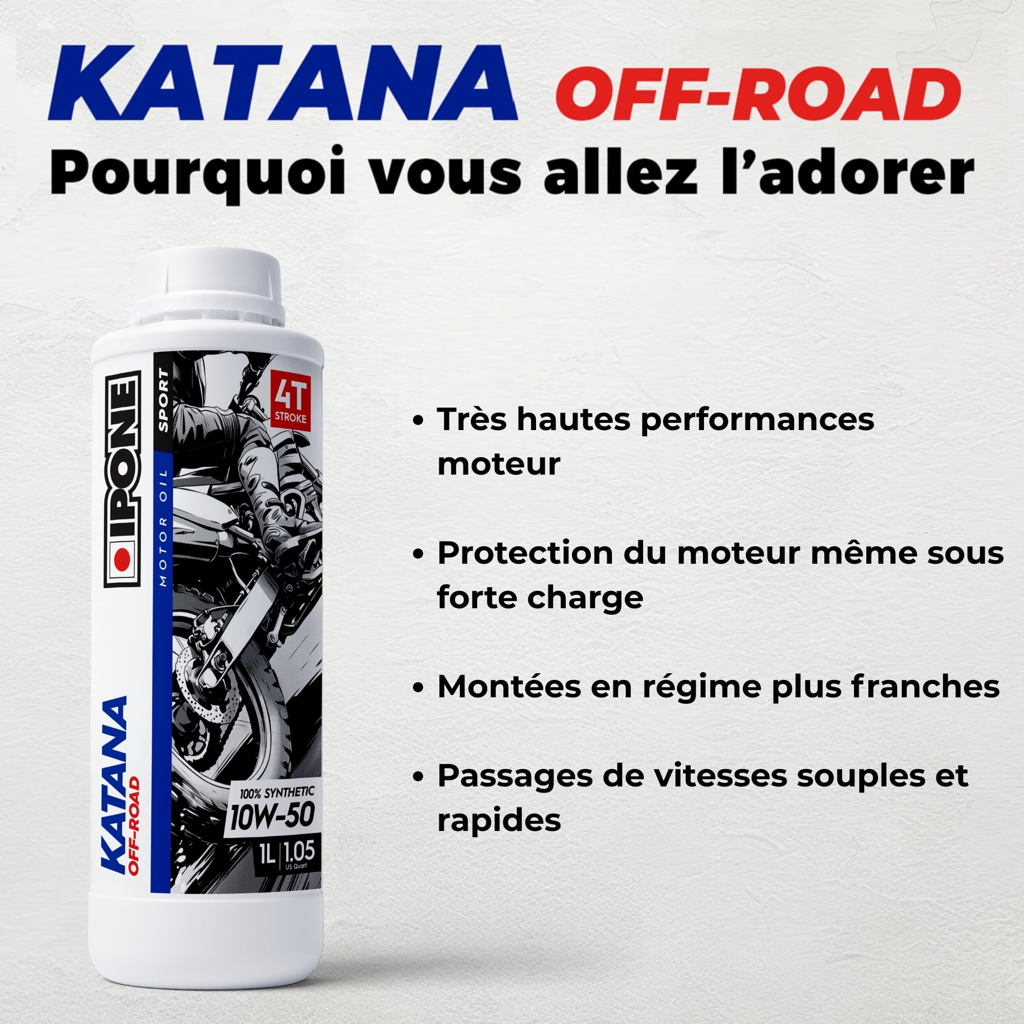 ipone-katana-off-road-huile-moto-4t-10w60-4l-100-synth-tique image 3