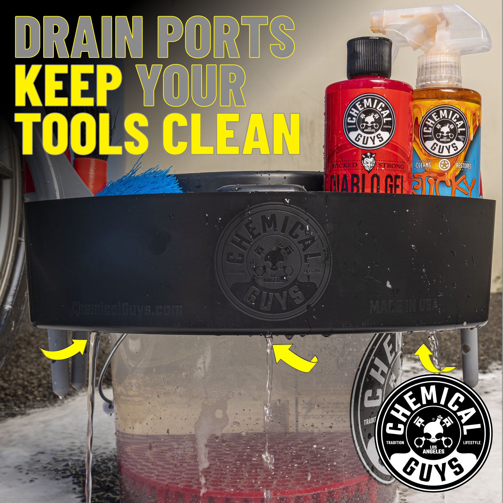 chemical-guys-freeloader-bucket-organizer-seau-detailing-noir image 2