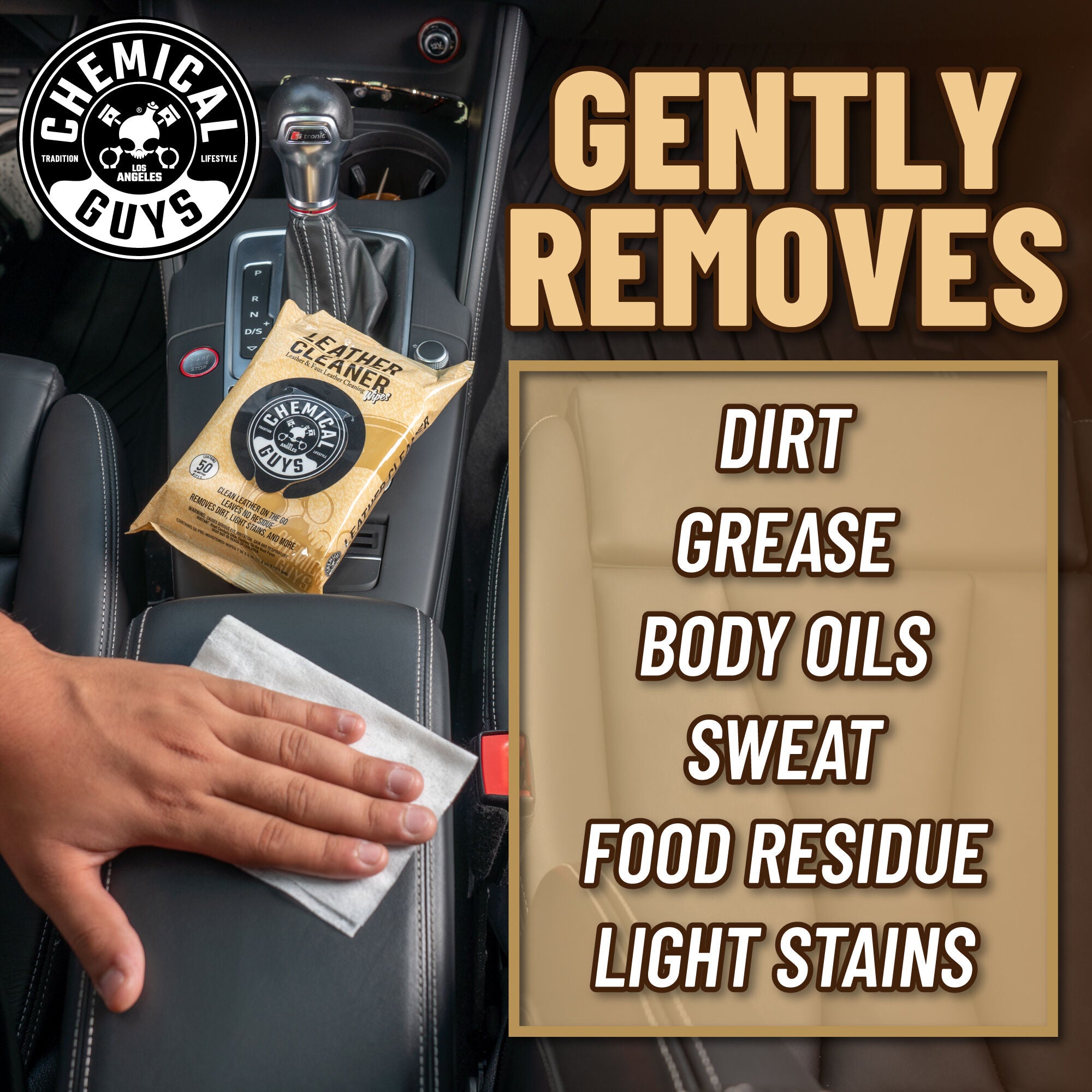 chemical-guys-leather-cleaner-lingettes-cuir-voiture-nettoyant image 3