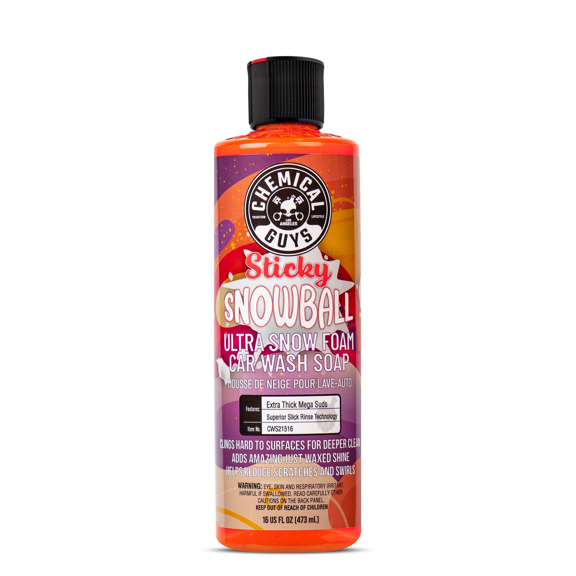 chemical-guys-sticky-snowball-shampoing-snow-foam-auto-16-oz image 1