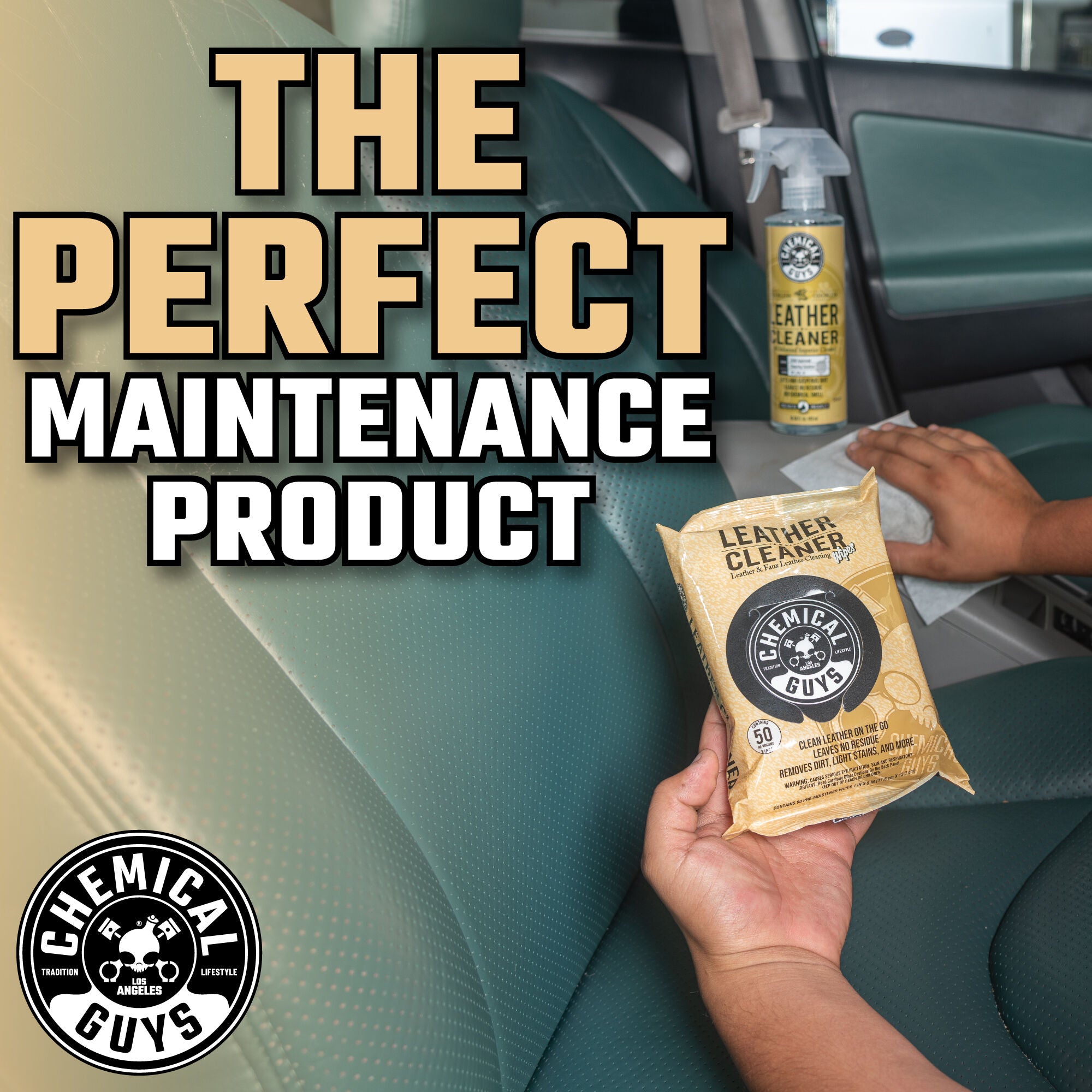 chemical-guys-leather-cleaner-lingettes-cuir-voiture-nettoyant image 7